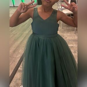 Azazie  Green Tulle Ball Gown for Flower Girls